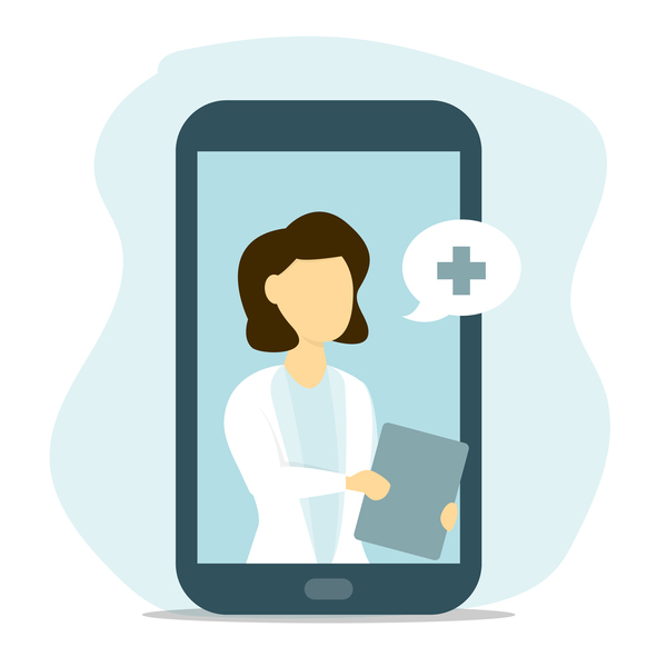 teledermatology illustration on smartphone